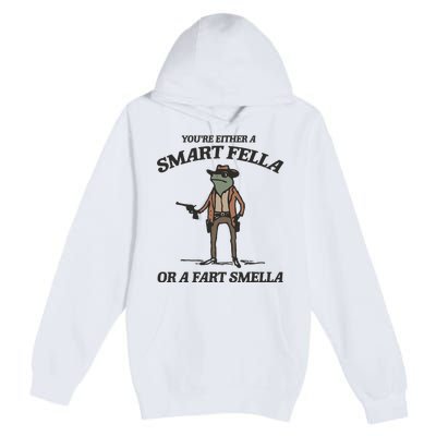 YouRe Either A Smart Fella Or A Fart Smella Vintage Frog Premium Pullover Hoodie