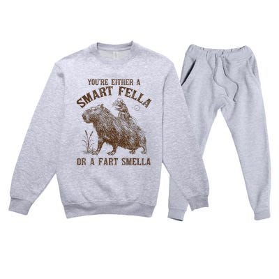 YouRe Either A Smart Fella Or A Fart Smella Premium Crewneck Sweatsuit Set