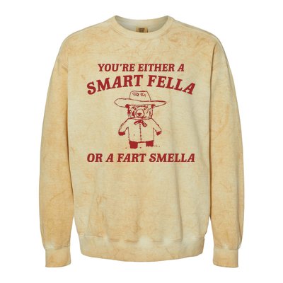 YouRe Either A Smart Fella Or A Fart Smella Colorblast Crewneck Sweatshirt