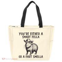 YouRe Either A Smart Fella Or A Fart Smella Cute Capybara Zip Tote Bag
