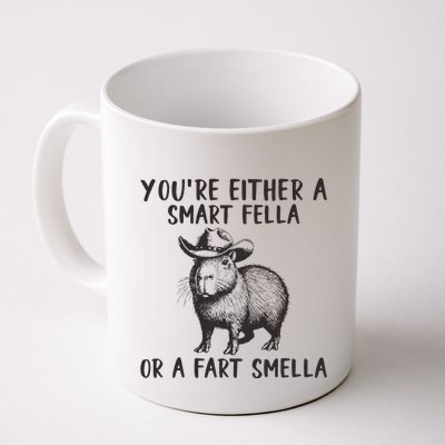 YouRe Either A Smart Fella Or A Fart Smella Cute Capybara Mug
