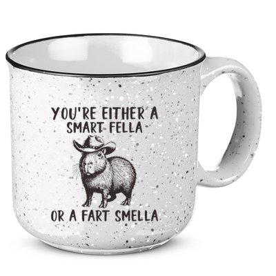 YouRe Either A Smart Fella Or A Fart Smella Cute Capybara 15oz Campfire Ceramic Mug