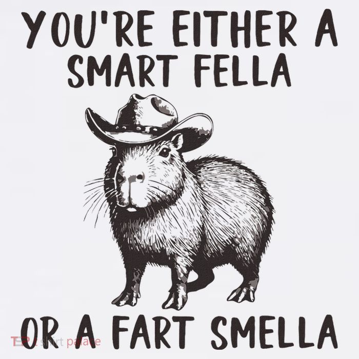 YouRe Either A Smart Fella Or A Fart Smella Cute Capybara Flatbill Hat