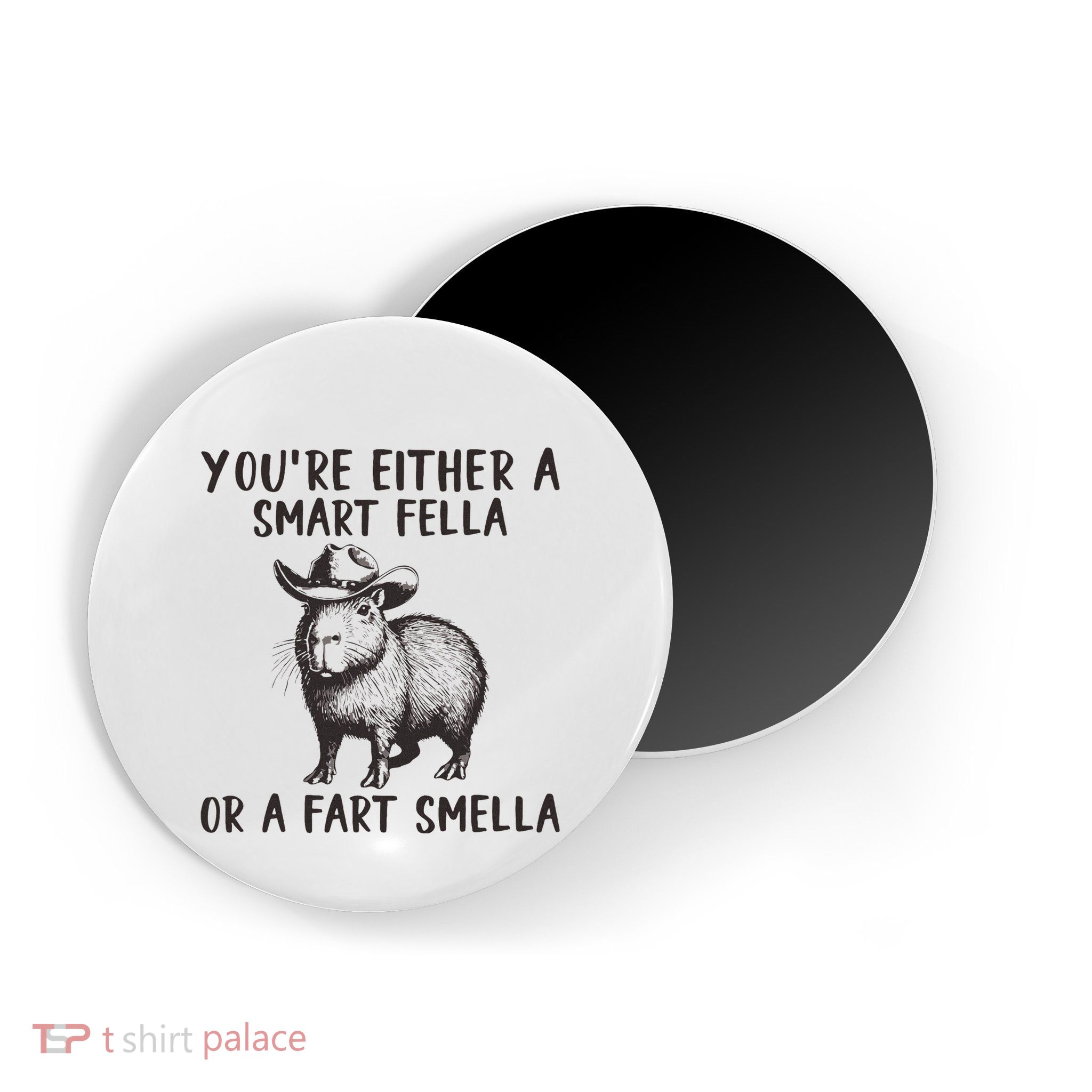 YouRe Either A Smart Fella Or A Fart Smella Cute Capybara Magnet