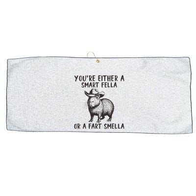 YouRe Either A Smart Fella Or A Fart Smella Cute Capybara Large Microfiber Waffle Golf Towel