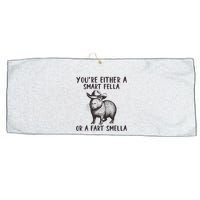 YouRe Either A Smart Fella Or A Fart Smella Cute Capybara Large Microfiber Waffle Golf Towel