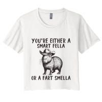 YouRe Either A Smart Fella Or A Fart Smella Cute Capybara Crop Top