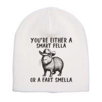 YouRe Either A Smart Fella Or A Fart Smella Cute Capybara Short Acrylic Beanie