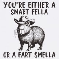 YouRe Either A Smart Fella Or A Fart Smella Cute Capybara Short Acrylic Beanie