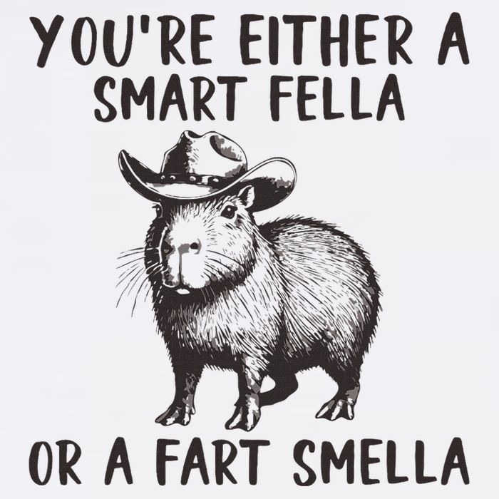 YouRe Either A Smart Fella Or A Fart Smella Cute Capybara Short Acrylic Beanie