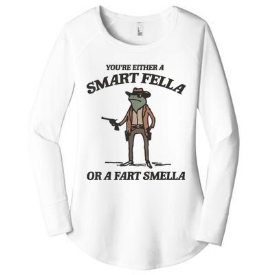 YouRe Either A Smart Fella Or A Fart Smella Vintage Frog Women's Perfect Tri Tunic Long Sleeve Shirt