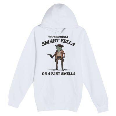 YouRe Either A Smart Fella Or A Fart Smella Vintage Frog Premium Pullover Hoodie