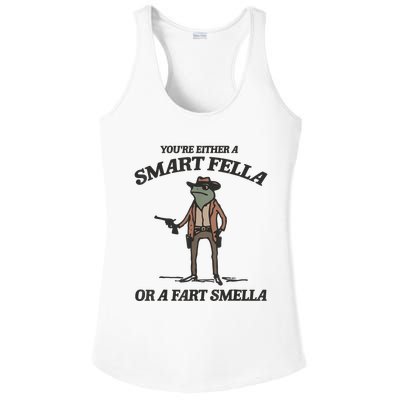 YouRe Either A Smart Fella Or A Fart Smella Vintage Frog Ladies PosiCharge Competitor Racerback Tank