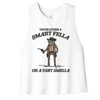 YouRe Either A Smart Fella Or A Fart Smella Vintage Frog Women's Racerback Cropped Tank