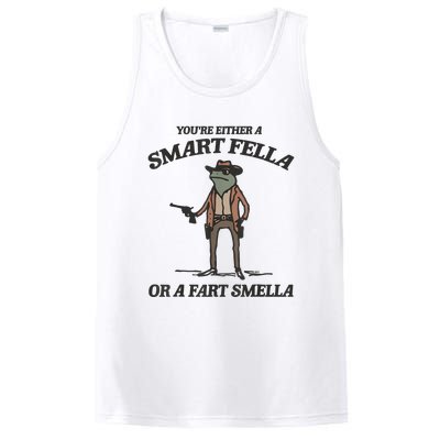 YouRe Either A Smart Fella Or A Fart Smella Vintage Frog PosiCharge Competitor Tank