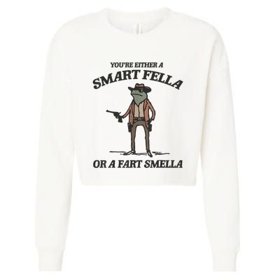 YouRe Either A Smart Fella Or A Fart Smella Vintage Frog Cropped Pullover Crew