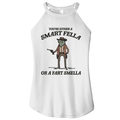 YouRe Either A Smart Fella Or A Fart Smella Vintage Frog Women's Perfect Tri Rocker Tank