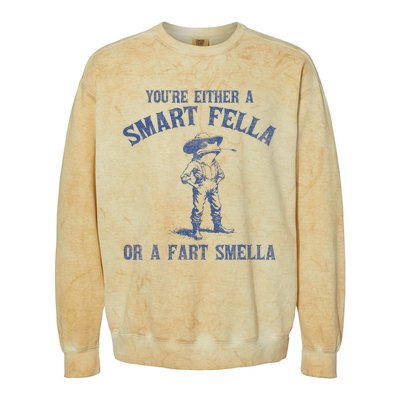 YouRe Either A Smart Fella Or A Fart Smella Colorblast Crewneck Sweatshirt