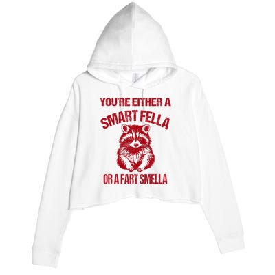 YouRe Either A Smart Fella Or A Fart Smella Crop Fleece Hoodie