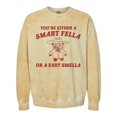 YouRe Either A Smart Fella Or A Fart Smella Colorblast Crewneck Sweatshirt