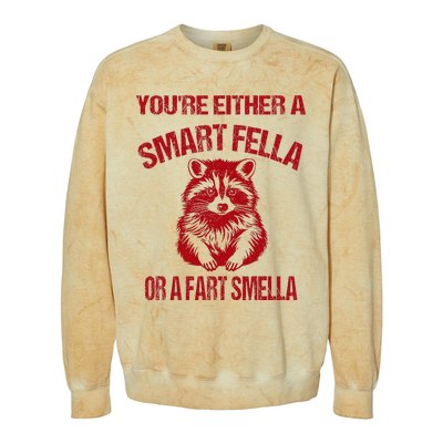 YouRe Either A Smart Fella Or A Fart Smella Colorblast Crewneck Sweatshirt