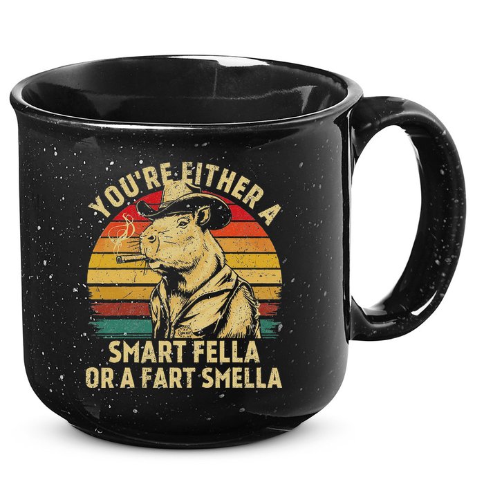 YouRe Either A Smart Fella Or A Fart Smella 15oz Campfire Ceramic Mug