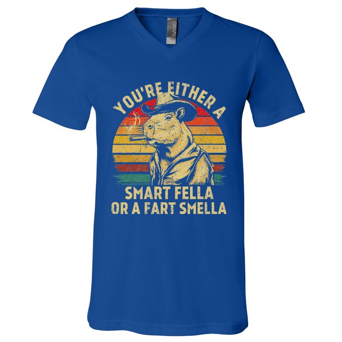 YouRe Either A Smart Fella Or A Fart Smella V-Neck T-Shirt