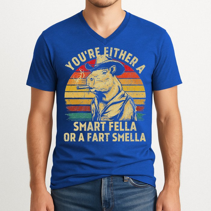 YouRe Either A Smart Fella Or A Fart Smella V-Neck T-Shirt