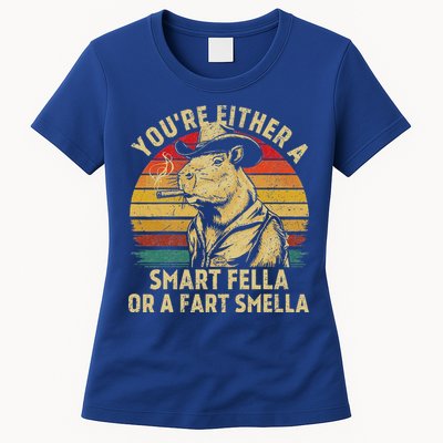 YouRe Either A Smart Fella Or A Fart Smella Womens T-Shirt