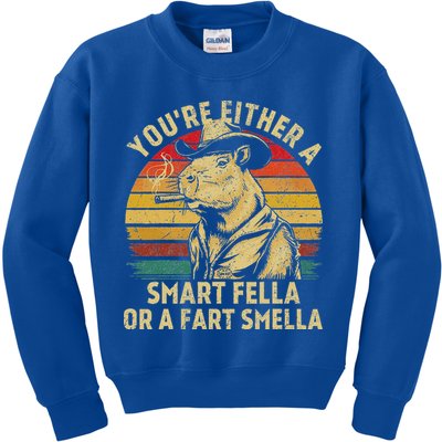YouRe Either A Smart Fella Or A Fart Smella Kids Sweatshirt