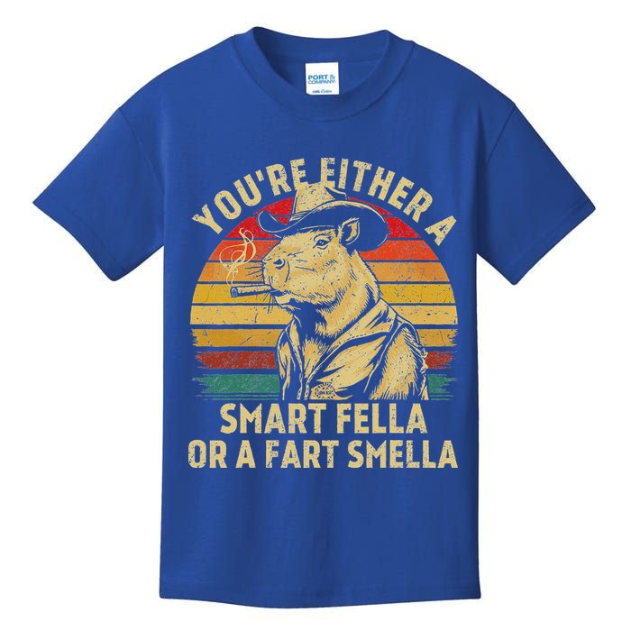 YouRe Either A Smart Fella Or A Fart Smella Kids T-Shirt