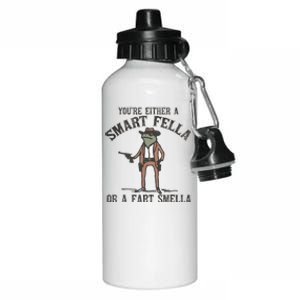 YouRe Either A Smart Fella Or A Fart Smella Funny Frog Aluminum Water Bottle