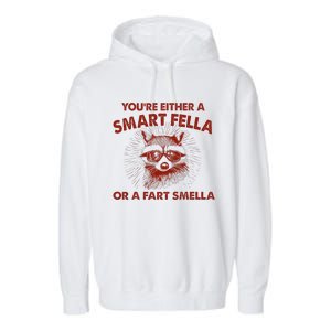 YouRe Either A Smart Fella Or Fart Smella Raccoon Garment-Dyed Fleece Hoodie