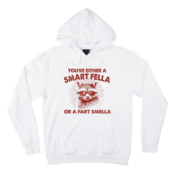 YouRe Either A Smart Fella Or Fart Smella Raccoon Hoodie