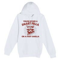 YouRe Either A Smart Fella Or Fart Smella Raccoon Premium Pullover Hoodie