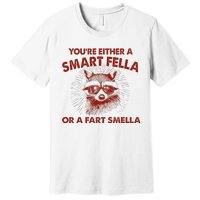 YouRe Either A Smart Fella Or Fart Smella Raccoon Premium T-Shirt