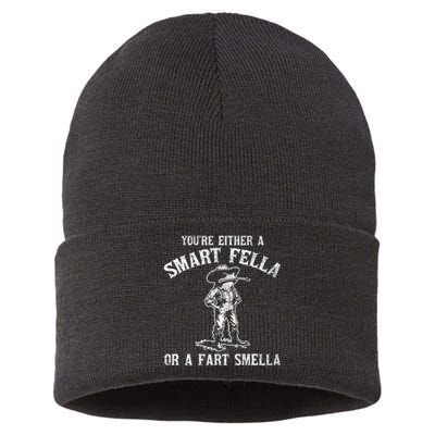 YouRe Either A Smart Fella Or A Fart Smella Sustainable Knit Beanie