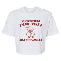 YouRe Either A Smart Fella Or A Fart Smella Bella+Canvas Jersey Crop Tee