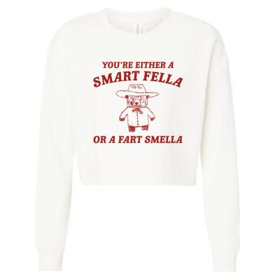 YouRe Either A Smart Fella Or A Fart Smella Cropped Pullover Crew