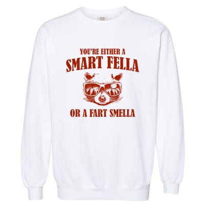 YouRe Either A Smart Fella Or A Fart Smella Garment-Dyed Sweatshirt