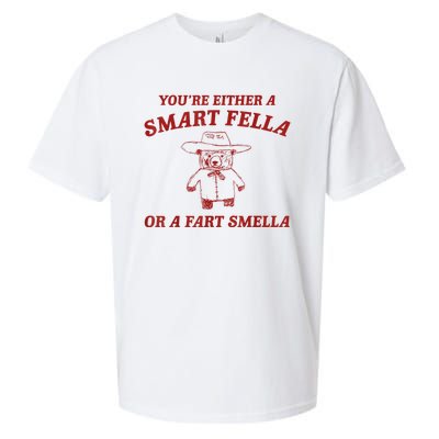 YouRe Either A Smart Fella Or A Fart Smella Sueded Cloud Jersey T-Shirt