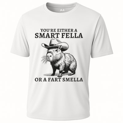 YouRe Either A Smart Fella Or A Fart Smella Funny Sarcastic Cooling Performance Crew T-Shirt