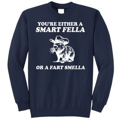 Youre Either A Smart Fella Or A Fart Smella Funny Tall Sweatshirt