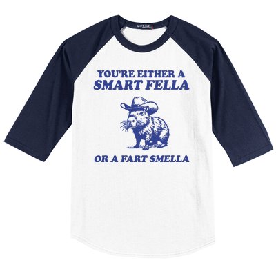 Youre Either A Smart Fella Or A Fart Smella Funny Baseball Sleeve Shirt