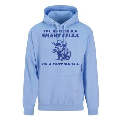 Youre Either A Smart Fella Or A Fart Smella Funny Unisex Surf Hoodie