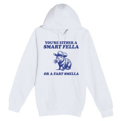 Youre Either A Smart Fella Or A Fart Smella Funny Premium Pullover Hoodie