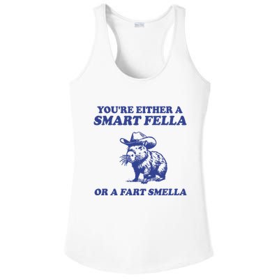 Youre Either A Smart Fella Or A Fart Smella Funny Ladies PosiCharge Competitor Racerback Tank