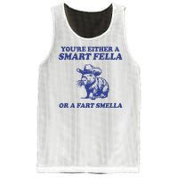 Youre Either A Smart Fella Or A Fart Smella Funny Mesh Reversible Basketball Jersey Tank