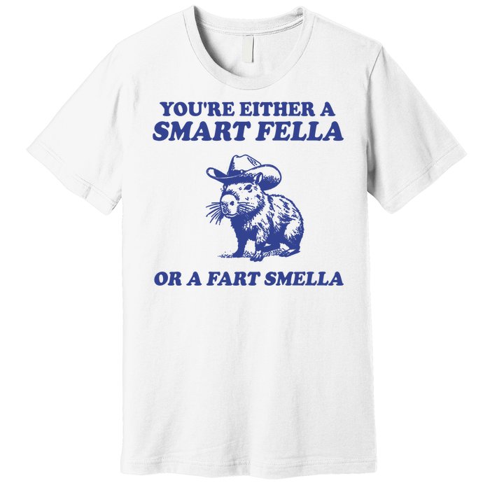 Youre Either A Smart Fella Or A Fart Smella Funny Premium T-Shirt