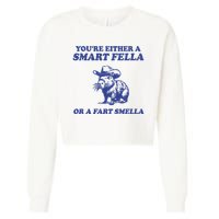 Youre Either A Smart Fella Or A Fart Smella Funny Cropped Pullover Crew